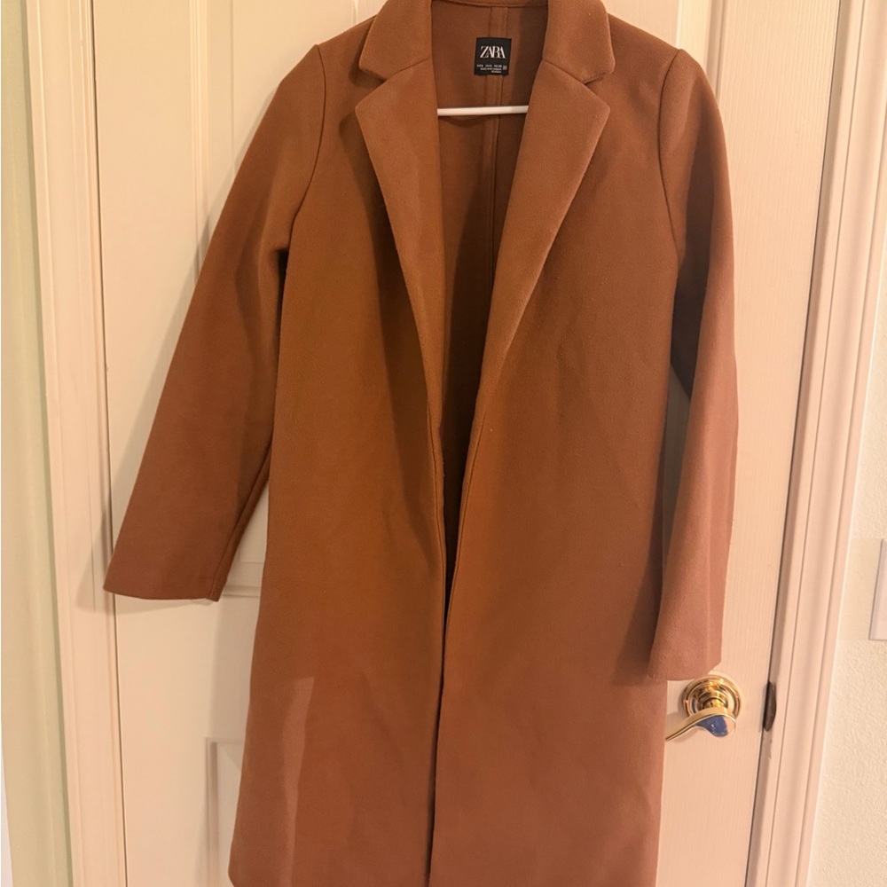 (SOLD) Zara Women's Camel Color Open Coat